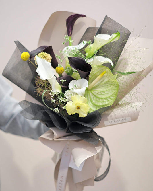 Korean Style White and Green bouquet