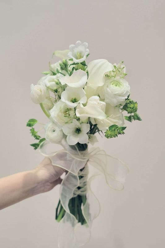 Holding White flowers